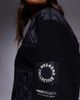ASOS Weekend Collective Weekend Collective borg zip through bomber jacket with nylon detail in black - 2