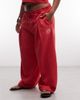 ASOS Weekend Collective Weekend Collective Curve barrel leg sweatpants with graphic in red - part of a set - 2