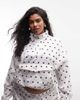 ASOS Weekend Collective Weekend Collective Curve nylon track jacket in white polka dot print - part of a set-Multi - 1