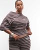 ASOS Weekend Collective Weekend Collective Curve off shoulder corset waist tee in striped print - part of a set-Multi - 1