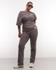 ASOS Weekend Collective Weekend Collective Curve off shoulder corset waist tee in striped print - part of a set-Multi - 2