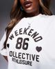 ASOS Weekend Collective Weekend Collective Curve t-shirt with embroidered chocolate heart print in cream - part of a set-White - 2