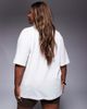 ASOS Weekend Collective Weekend Collective Curve t-shirt with embroidered chocolate heart print in cream - part of a set-White - 4
