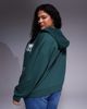 ASOS Weekend Collective Weekend Collective Curve zip through hoodie with mixed font graphic in green - 2