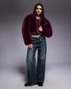 ASOS Weekend Collective Weekend Collective faux fur cropped coat in plum-Red - 2