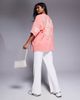 ASOS Weekend Collective Weekend Collective Icon oversized t-shirt with stacked back logo in washed peach and stone-Orange - 1