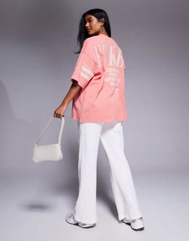 ASOS Weekend Collective Weekend Collective Icon oversized t-shirt with stacked back logo in washed peach and stone-Orange