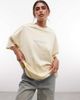 ASOS Weekend Collective Weekend Collective Icon oversized t-shirt with stacked back logo in yellow with blue print - 1