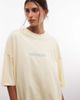 ASOS Weekend Collective Weekend Collective Icon oversized t-shirt with stacked back logo in yellow with blue print - 3