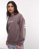 ASOS Weekend Collective Weekend Collective Icon stacked back logo sweatshirt in charcoal and blue-Gray - 1