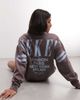 ASOS Weekend Collective Weekend Collective Icon stacked back logo sweatshirt in charcoal and blue-Gray - 3
