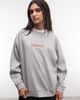ASOS Weekend Collective Weekend Collective Icon stacked back logo sweatshirt in gray heather and red - 1