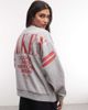 ASOS Weekend Collective Weekend Collective Icon stacked back logo sweatshirt in gray heather and red - 4
