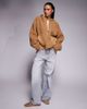 ASOS Weekend Collective Weekend Collective knit ribbed mix borg hooded jacket in neutral - 2