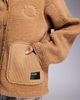 ASOS Weekend Collective Weekend Collective knit ribbed mix borg hooded jacket in neutral - 3