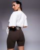 ASOS Weekend Collective Weekend Collective legging shorts with heart graphic in chocolate - part of a set-Brown - 2