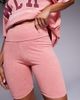 ASOS Weekend Collective Weekend Collective legging shorts with varsity graphic in washed peach - part of a set-Orange - 3