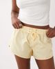 ASOS Weekend Collective Weekend Collective micro nylon short with tie waist detail in buttermilk-Yellow - 1