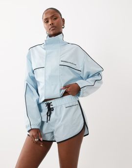 ASOS Weekend Collective Weekend Collective micro nylon shorts with tie waist detail in baby blue - part of a set