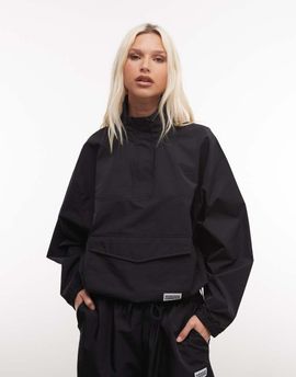 ASOS Weekend Collective Weekend Collective nylon funnel neck windbreaker in black - part of a set
