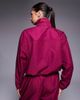ASOS Weekend Collective Weekend Collective nylon funnel neck windbreaker in burgundy - part of a set-Red - 2