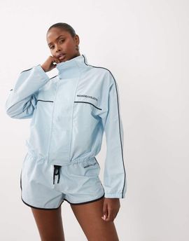 ASOS Weekend Collective Weekend Collective nylon track jacket in baby blue - part of a set