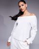 ASOS Weekend Collective Weekend Collective off the shoulder waffle knit top in cream - part of a set-White - 1