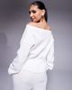 ASOS Weekend Collective Weekend Collective off the shoulder waffle knit top in cream - part of a set-White - 3