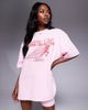 ASOS Weekend Collective Weekend Collective oversized heavyweight T-shirt with running club graphic in pink - part of a set - 1