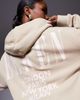 ASOS Weekend Collective Weekend Collective oversized hoodie with stacked back logo in washed stone and pink-Neutral - 1