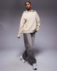 ASOS Weekend Collective Weekend Collective oversized hoodie with stacked back logo in washed stone and pink-Neutral - 2