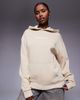ASOS Weekend Collective Weekend Collective oversized hoodie with stacked back logo in washed stone and pink-Neutral - 3