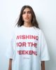ASOS Weekend Collective Weekend Collective oversized t-shirt with wishing for the weekend graphic in white and burgundy - 1