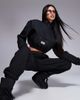ASOS Weekend Collective Weekend Collective quilted nylon cropped half zip pullover jacket in black - part of a set-Navy - 4