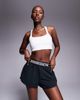 ASOS Weekend Collective Weekend Collective running shorts in black with branded waistband - 1
