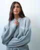 ASOS Weekend Collective Weekend Collective set waffle henley long sleeve top with bubble hem in gray - 1