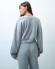 ASOS Weekend Collective Weekend Collective set waffle henley long sleeve top with bubble hem in gray - 4