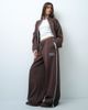 ASOS Weekend Collective Weekend Collective set wide leg sweatpants with blue piping detail in brown - 1