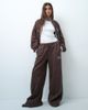ASOS Weekend Collective Weekend Collective set wide leg sweatpants with blue piping detail in brown - 4