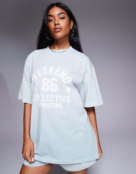 ASOS Weekend Collective Weekend Collective t-shirt with ombre heart print in sage green - part of a set