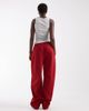ASOS Weekend Collective Weekend Collective Tall set barrel leg sweatpants with graphic in red - 4