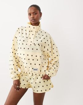 ASOS Weekend Collective Weekend Collective track jacket in buttermilk polka dot print - part of a set-Yellow