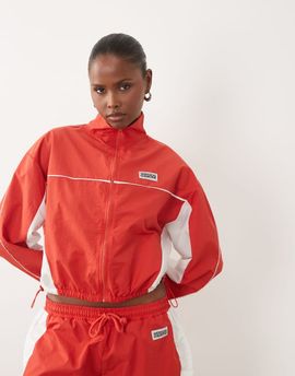 ASOS Weekend Collective Weekend Collective track jacket in red and cream - part of a set