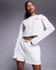 ASOS Weekend Collective Weekend Collective waffle knit shorts with nylon trim in coconut milk - part of a set-White - 2
