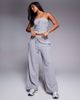 ASOS Weekend Collective Weekend Collective waffle knit wide leg pants in heather gray - part of a set - 1