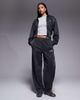 ASOS Weekend Collective Weekend Collective zip up wide leg sweatpants with metallic thread in charcoal - part of a set-Gray - 1