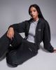 ASOS Weekend Collective Weekend Collective zip up wide leg sweatpants with metallic thread in charcoal - part of a set-Gray - 3