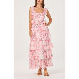 ASTR the Label ASTR the Label Adessa Floral Ruffle Trim Tiered Dress