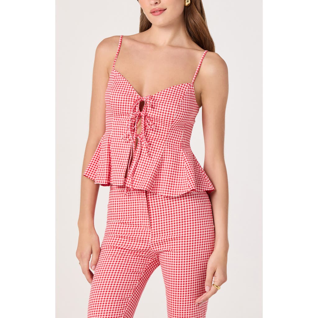 ASTR the Label ASTR the Label Alma Stretch Cotton Gingham Top