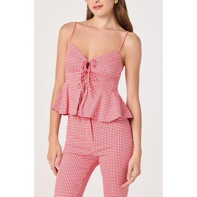 ASTR the Label ASTR the Label Alma Stretch Cotton Gingham Top